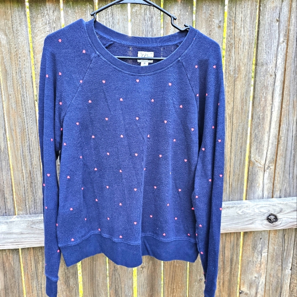 J crew ladies heart sweatshirt